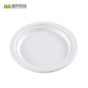 Round 6.75 Inch Biodegradable Food Container Plates White Color