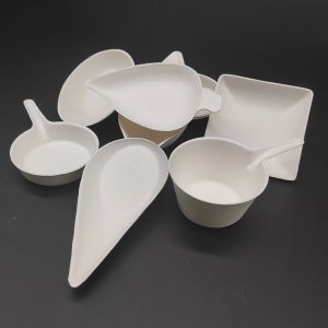 China Eco-friendly sugarcane pulp biodegradable 2oz sauce portion cup for salad dressing appetizer plate on sale