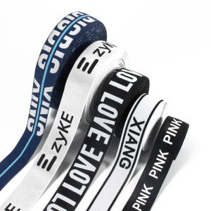 Elastic band printing classic pattern letter elastic band customized logo jacquard for clothing trousers sewing