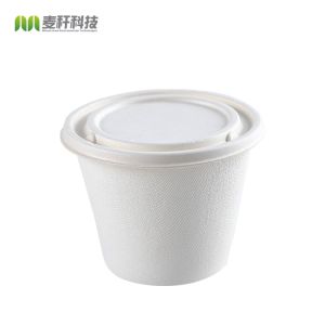 Free Plastic Eco Friendly Soup Bowls , White Tableware Biodegradable Food