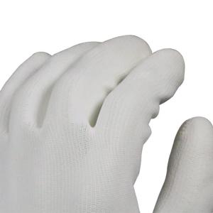 13Gauge Polyester Liner Polyurethane/PU Coated Work Gloves (White-White) PU-03