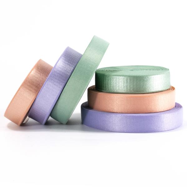 Custom elastic band 10mm 20mm 25mm colorful shiny satin non-slip plush bra