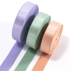 Custom elastic band 10mm 20mm 25mm colorful shiny satin non-slip plush bra