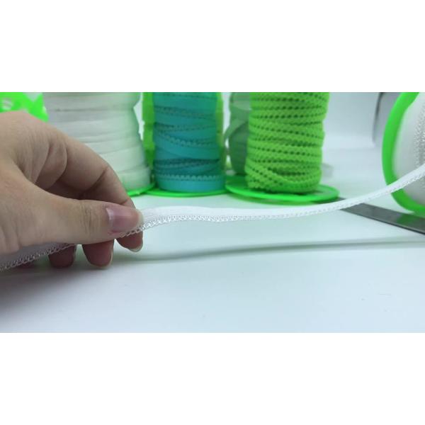 Factory high quality picot edge nylon spandex soft bra strap bias tape binding