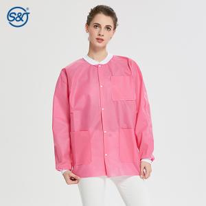 S&J Disposable Nowoven ladys lab jackets hospital disposable lab jacket