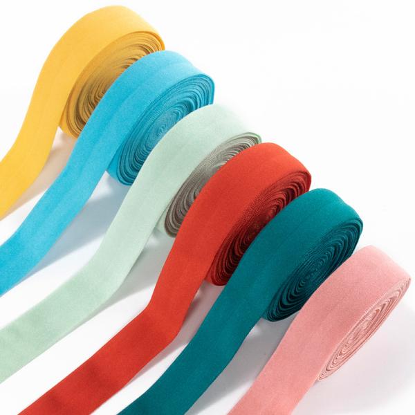 Stock foe sewing elastic band fold over elastic lace trims spandex ribbon for