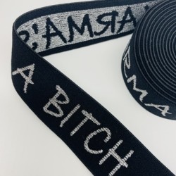 Custom logo Nylon/Polyester Woven Knitted Jacquard Ribbon bias tape Soft Elastic