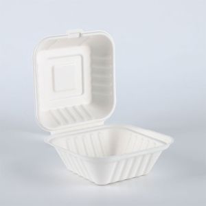 Biodegradable Bagasse Fast Food Clamshell Take Out Containers Disposable