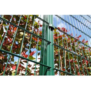 China 50x200mm Pvc Coated Galvanized Wire Fence Panel Security Double Wire Fence on sale