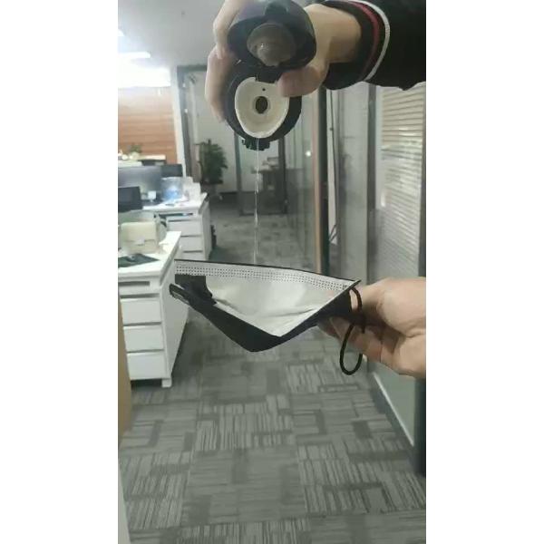 All black disposable face mask with 3 layers hood with elastic ear hook 3 layer