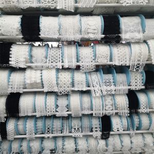 Factory Embroidery Lace Fabric Polyester white embroidery lace trim for Dress