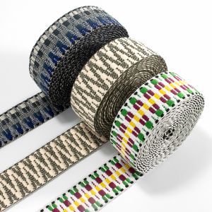 China 40mm Polyester Cotton Jacquard Webbing Tapes 2mm Thick Bag Strap Belt on sale
