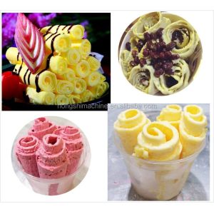 Double pan fried ice cream rolled machine