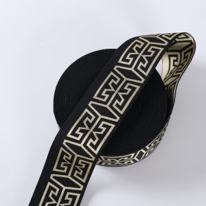 custom printed jacquard logo high resilience knitted soft elastic wide band