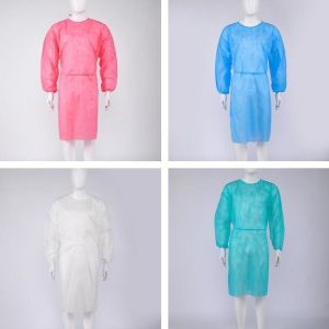 Patient SMS Fabric Blue Isolation Gown Yellow AAMI Level 2 Surgical Gown