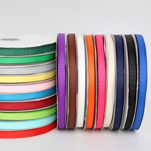 China Factory 196 Colors 3-100 MM Width Stocked Polyester Solid Color Grosgrain