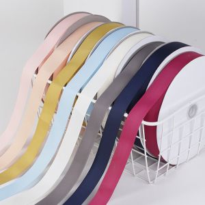 China Factory 196 Colors 3-100 MM Width Stocked Polyester Solid Color Grosgrain