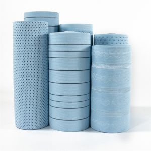 High density elasticity soft blue 230mm widening knit fabric elastic strap for