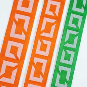 Custom jacquard printed elastic band designer woven knitted soft wide elastic