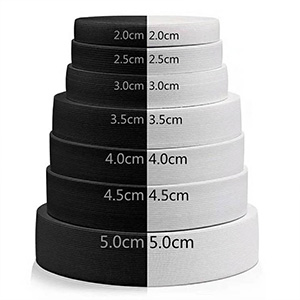White and black flat elastic band custom width knitted nylon elastic band for underwear trousers clothes