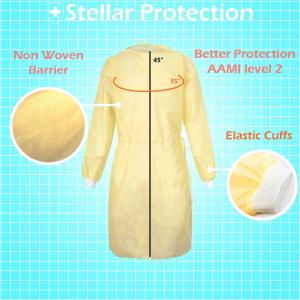 S&J Reusable Laminated Waterproof Non-woven PP PE Disposable Yellow Isolation