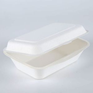 Disposable biodegradable food container clamshell, meal box