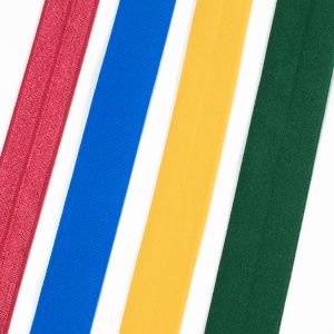 Stock solid color foldover elastic band for headband hair bow soft elastic bias