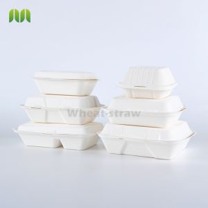 Compostable Lunch Box Bagasse Disposable Biodegradable Waterproof Grease