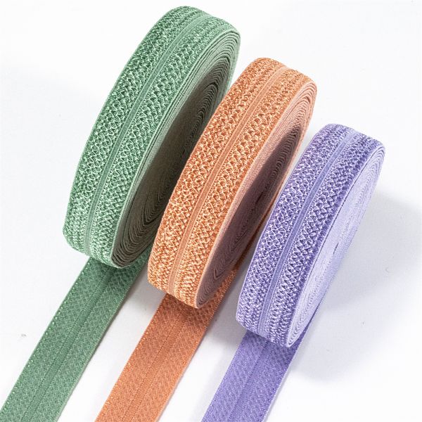 15mm 1/2" double-fold bias ribbon binding tape sewing fold over elastic band for