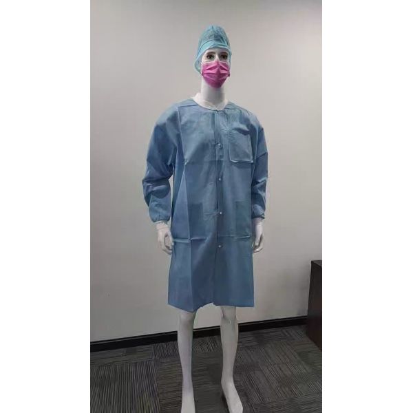 S&J High Performance custom color design SMS Disposable Lab Coat With Knit Cuffs