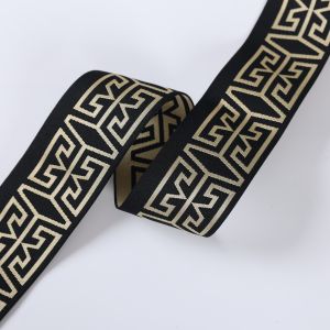custom printed jacquard logo high resilience knitted soft elastic wide band