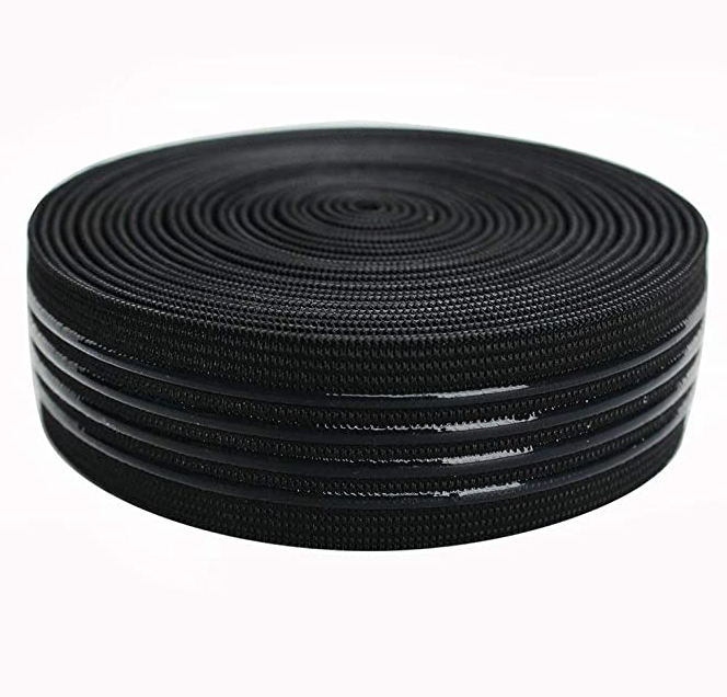 10/20/30mm transparent silicone non-slip elastic band black elastic rubber