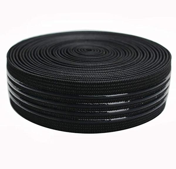 10/20/30mm transparent silicone non-slip elastic band black elastic rubber