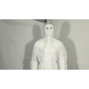 China Elastic Hood Disposable Protective Coverall Mens Overalls With Zip Front Single Layer on sale