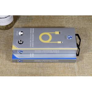 Recycled Foldable Electronic Data Cable Packaging Box With Plastic Handle