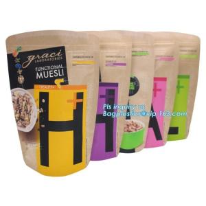 Stand up pouch with zipper and window for dog food packaging, chicken jerkey bag