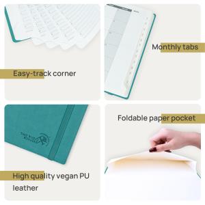 2023-2023 Academic Weekly Planner Turquoise With Hourly Schedule And Monthly