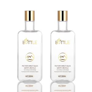 300ml Disc Cap Bottle Transparent PETG Material Recycable With Gold Lid