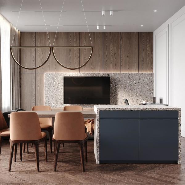 Quality New Modern Solid Wooden Veneer Matt Lacquer Finished Kitchen Cabinet wholesale