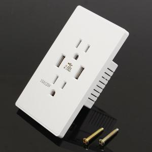 Double Power Point with Two USB Wall Socket Outlet ABS Material Rated Current 2