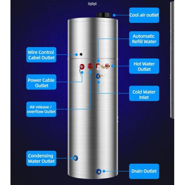 Quality 300 liter Indirect heating all in one heat pump with pressure-free tank wholesale