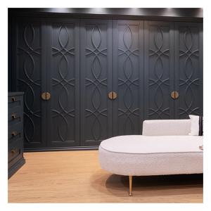 End Black Lacquer Finish Customized Modern Minimalist Design Closets for Bedroom