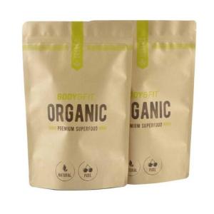 resealable zipper printed kraft paper stand up pouch powder packaging bags
