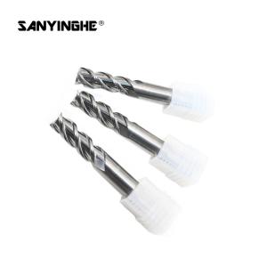 Tungsten Carbide CNC Spiral End Mill 3 Flute End Mill For Aluminum Corner Radius