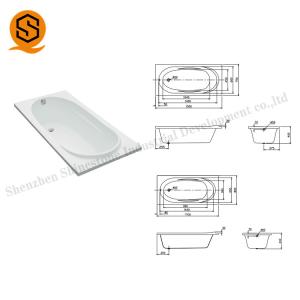 Solid Surface Acrylic Drop In Tub Ergonomically Designed For Apartment