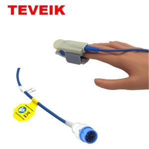 Round 9 Pin Reusable Spo2 Sensor / Finger Oxygen Sensor For Patient Monitor ,