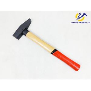 China DIN Standard Forged carbon steel German Type Safety Machinist hammer with double color wooden handle on sale