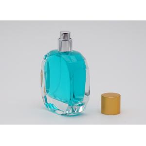 Crystal Clear Cosmetic Spray Bottle , Empty Perfume Bottles With Matte Gold Cap