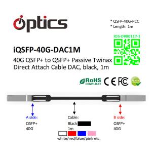 IOS-D#80117-1, IQSFP-40G-DAC1M, 40G QSFP+ To QSFP+ DAC(Direct Attach Cable)