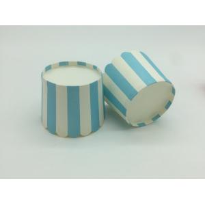 Cheap Round Muffin Baking Cups , Disposable Baking Cups Blue And White Mied Zebra Lines for sale
